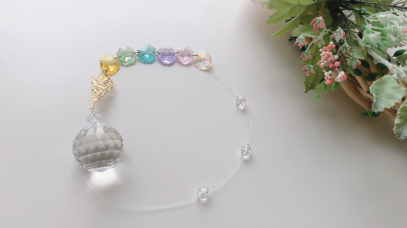 パステルカラーっていい♡スワロフスキー社製＊サンキャッチャー パステルカラーって癒される♡スワロフスキー サンキャッチャー サン