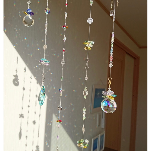 スワロフスキー社製＊サンキャッチャー　Star-カラフル♡ スターとチャクラがかわいい❤スワロフスキーサンキャッチャー Star
