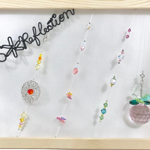 スワロフスキー☆Star & Moon.。.:*☆♡*.+サンキャッチャー♡ 全てスワロフスキー*月と星のサンキャッチャー サンキャッチャー