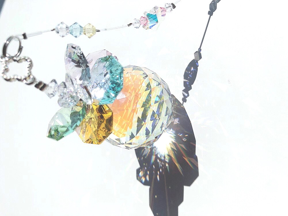 パステルカラーっていい♡スワロフスキー社製＊サンキャッチャー パステルカラーでほっこり❤スワロフスキー⭐︎サンキャッチャー