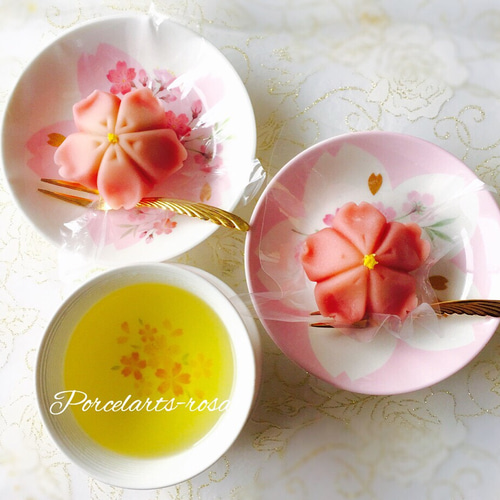 陶器の桜の銘々皿 小皿 porcelarts-rosa 通販 11292187｜Creema