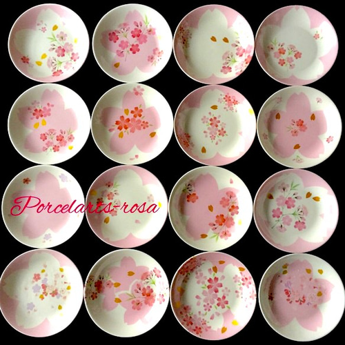 陶器の桜の銘々皿 小皿 porcelarts-rosa 通販 11292187｜Creema