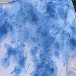 手描きTシャツ「ブルー　波」サイズM 3枚目の画像