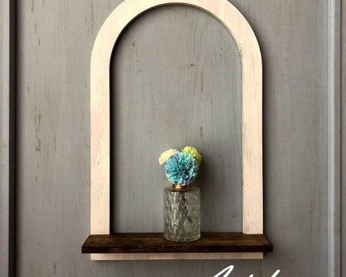 アートフレーム ウォールシェルフ アンティーク風 木製 棚 インテリア