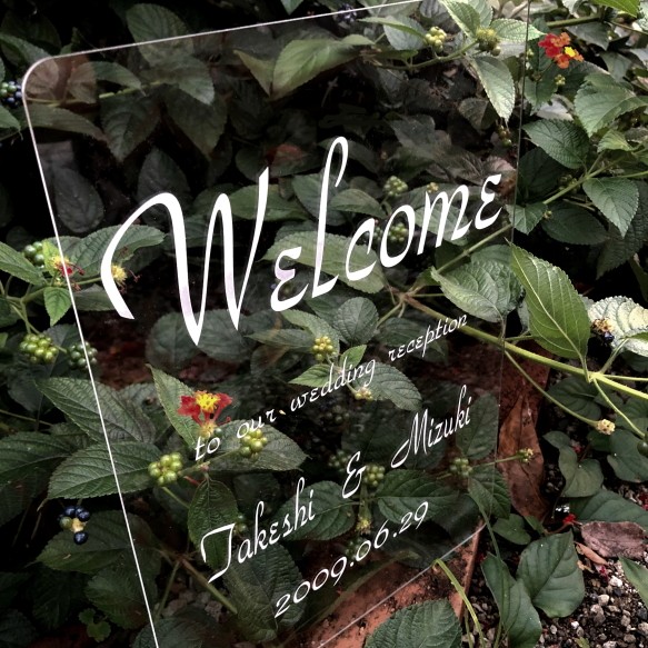 ウェルカムボード アクリル彫刻 A3　　ブライダル 披露宴 結婚式 透明 クリア 名入れ 刻印 Welcome オーダー