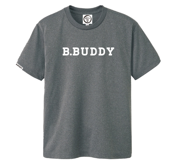 ドライ素材Tシャツ！B.BUDDY LOGO DRY Tee （ミックスグレー） 1枚目の画像