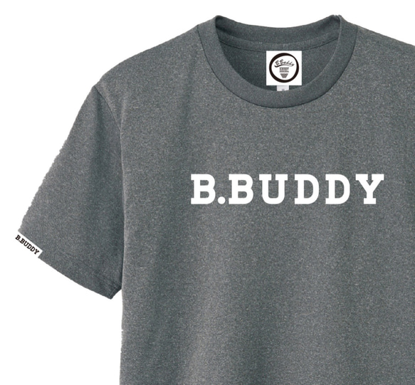 ドライ素材Tシャツ！B.BUDDY LOGO DRY Tee （ミックスグレー） 2枚目の画像