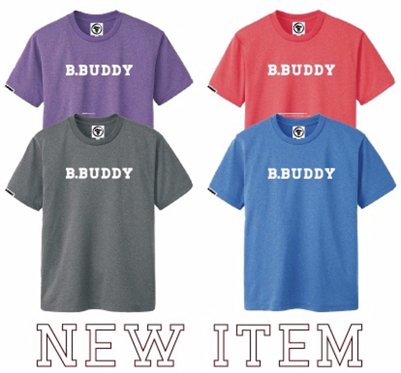 ドライ素材Tシャツ！B.BUDDY LOGO DRY Tee （ミックスブルー） 4枚目の画像