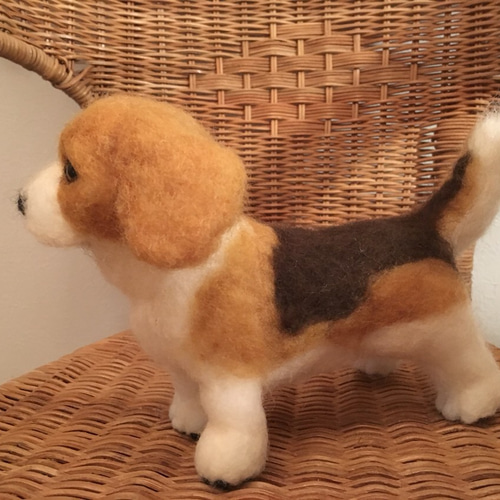 alice 羊毛フェルト ハンドメイド ビーグル 犬 フレーム 羊毛