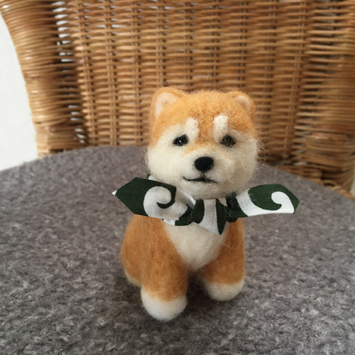 羊毛フェルト　芝犬　キーホルダー　メモリアル　ギフト　ペットロス 羊毛フェルト バッグチャーム キーホルダー芝犬仔犬 羊毛