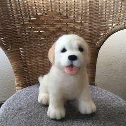 受注制作】羊毛フェルト人形 柴犬赤ちゃん(伏せ) 羊毛フェルト