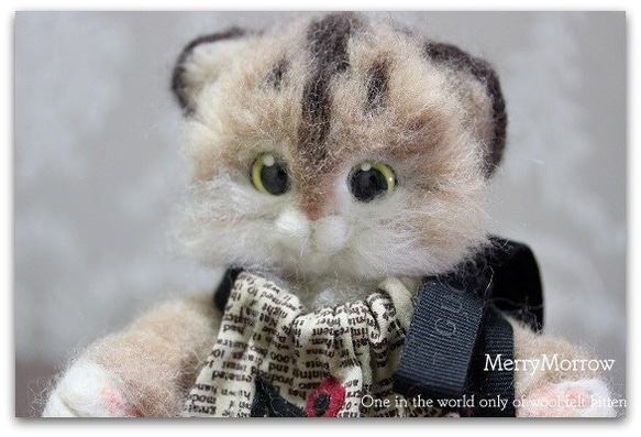 羊毛フェルト ハンドメイド 猫 ぬいぐるみ リアル猫 キジトラ 手作りキット 羊毛フェルト手芸 ねこ