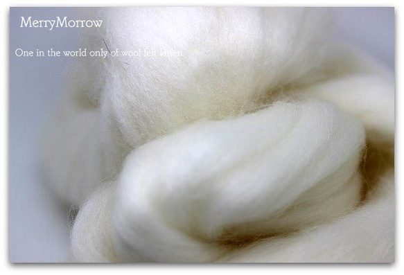 メリノトップウール　スーパーファインメリノ（白）30g　オーストラリア・メリノ羊毛フェルト ニードル 3枚目の画像
