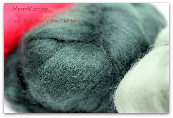 メリノトップウール 4色 Christmasパック オーストラリア・メリノ　羊毛フェルト ニードル 5枚目の画像