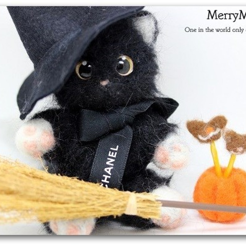 羊毛フェルト 猫 ハロウィンナイトを楽しむ! Happy Halloween 1