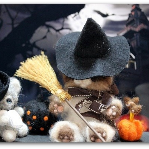 羊毛フェルト 猫 ハロウィンナイトを楽しむ! Happy Halloween 2