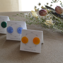 glass flower earring[藍色のお花ピアス] 5枚目の画像