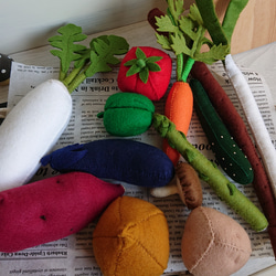 受注製作】フェルト ままごと 野菜セットA おもちゃ・人形 musukari