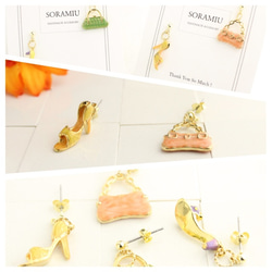 pierced earring ✿ ribbon mule & chain bag 2枚目の画像