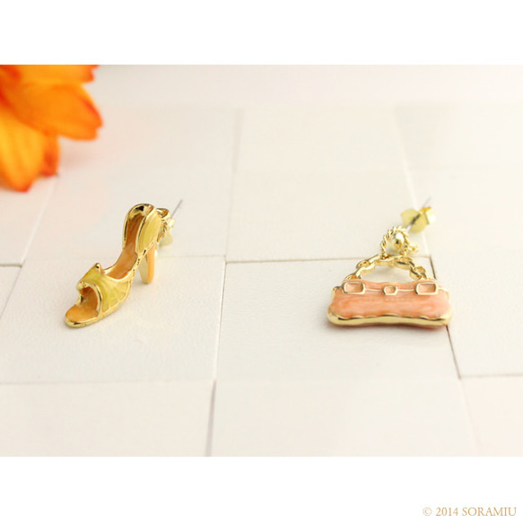 pierced earring ✿ ribbon mule & chain bag 3枚目の画像