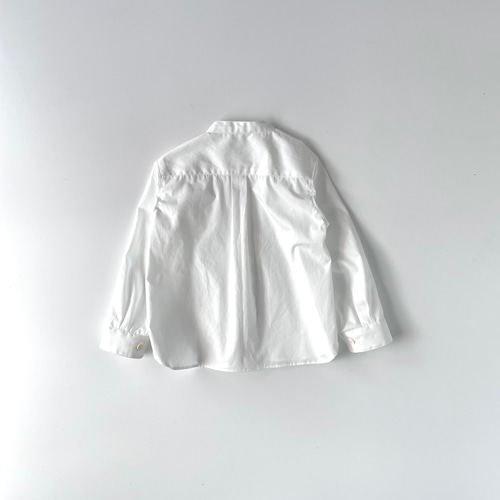 kids スタンドカラーシャツ ホワイト〔100/110/120/130〕 子供服 