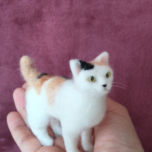 羊毛フェルト】ミニミニ三毛猫 羊毛フェルト パステルミケ 通販