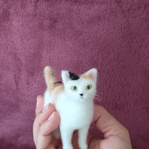 羊毛フェルト】ミニミニ三毛猫 羊毛フェルト パステルミケ 通販