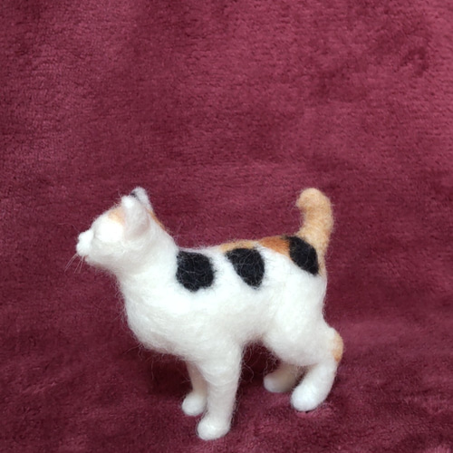 羊毛フェルト】ミニミニ三毛猫 羊毛フェルト パステルミケ 通販