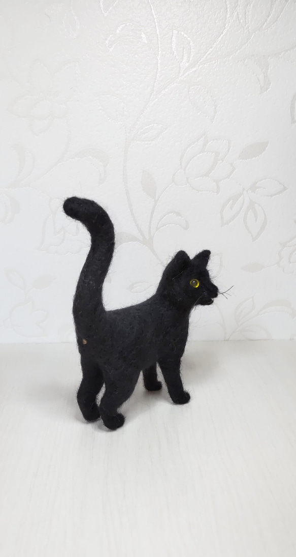 【羊毛フェルト】ミニミニ夜の黒猫 7枚目の画像