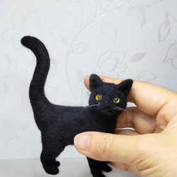 【羊毛フェルト】ミニミニ夜の黒猫 8枚目の画像
