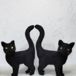 【羊毛フェルト】ミニミニ夜の黒猫 10枚目の画像