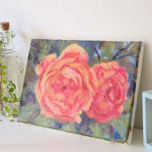「薔薇」　油絵 想…二輪の薔薇」 油絵です。 絵画 KUMI &YUKI 通販 2699027
