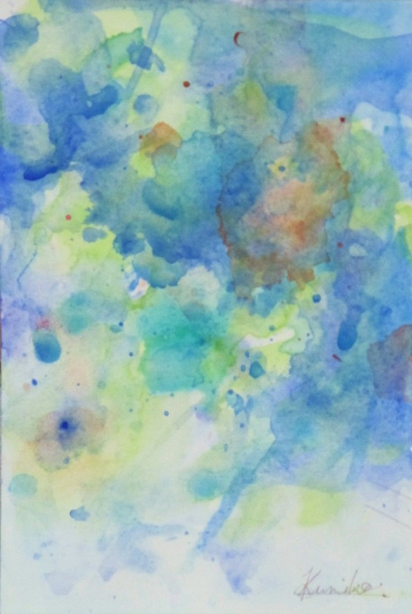 02921 額装 和紙に描かれた抽象画 57×45㎝ / 水彩画 絵画 アート 02921 額装 和紙に描かれた抽象画 57×45㎝ / 水彩画 絵画 アート