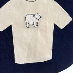 シロクマTシャツのまんまるデニムトートバッグ 白Tシャツ 2枚目の画像