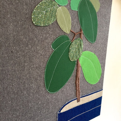 植物シリーズ ファブリックパネル  ゴムの木 4枚目の画像