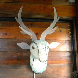 シーグラスランプ　鹿のハンティングトロフィーB　 7枚目の画像