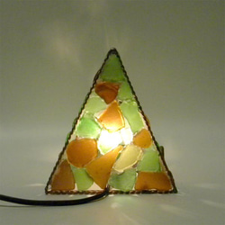 シーグラスのランプ　ピラミッドランプS三面ー11 4枚目の画像