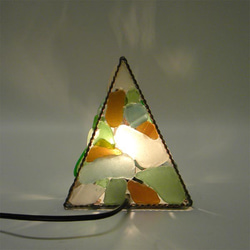 シーグラスのランプ　ピラミッドランプS三面ー13 4枚目の画像