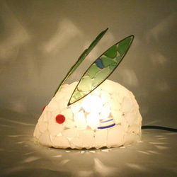 シーグラスのランプ　雪うさぎのランプ-17 1枚目の画像