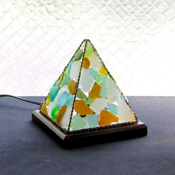 シーグラスのランプ　ピラミッドランプSー31 3枚目の画像