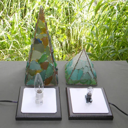 シーグラスのランプ　ピラミッドランプSー31 6枚目の画像