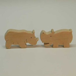 木のパズル　象・カバ・サイ・熊 3枚目の画像