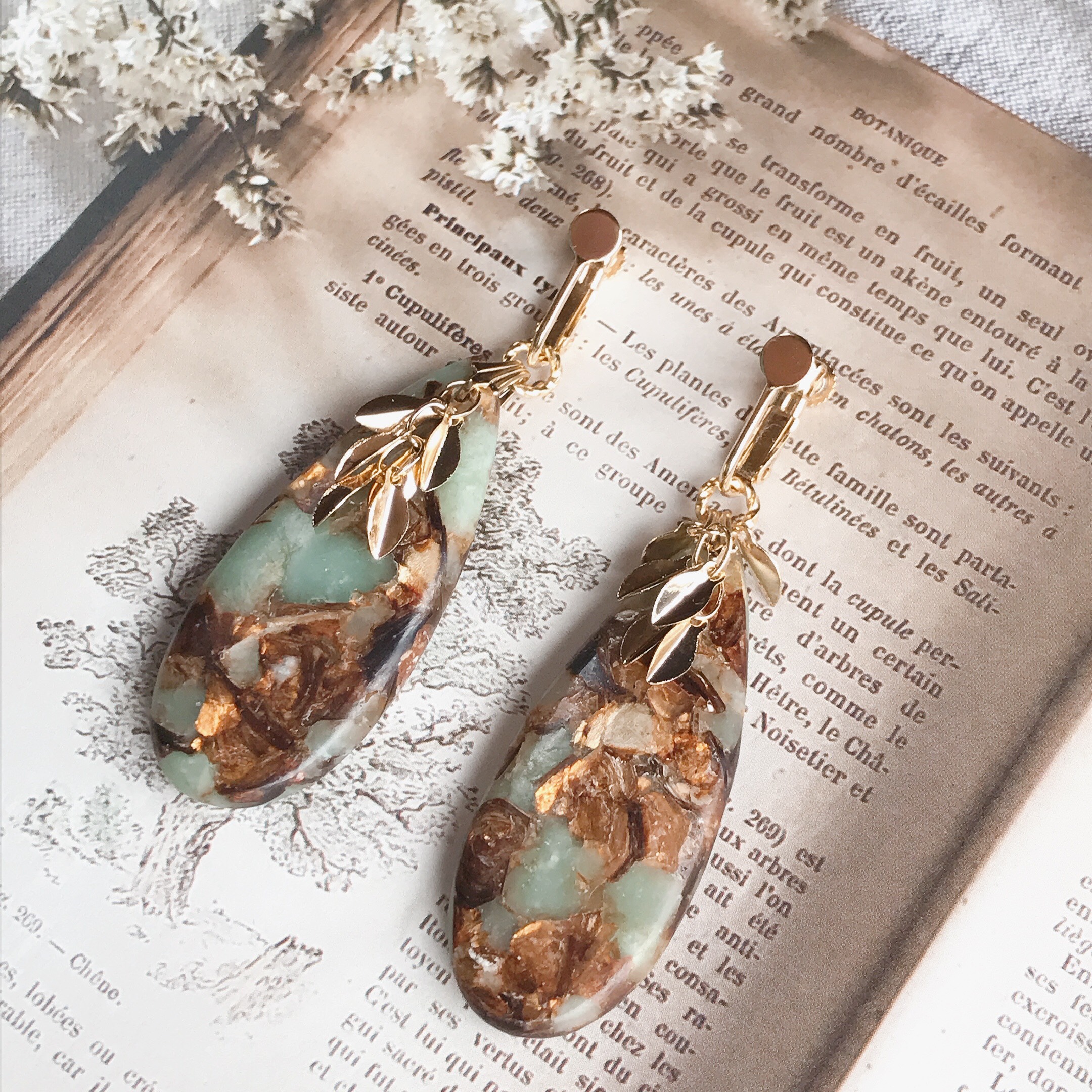 インプレッションストーン  イヤリング•ピアス