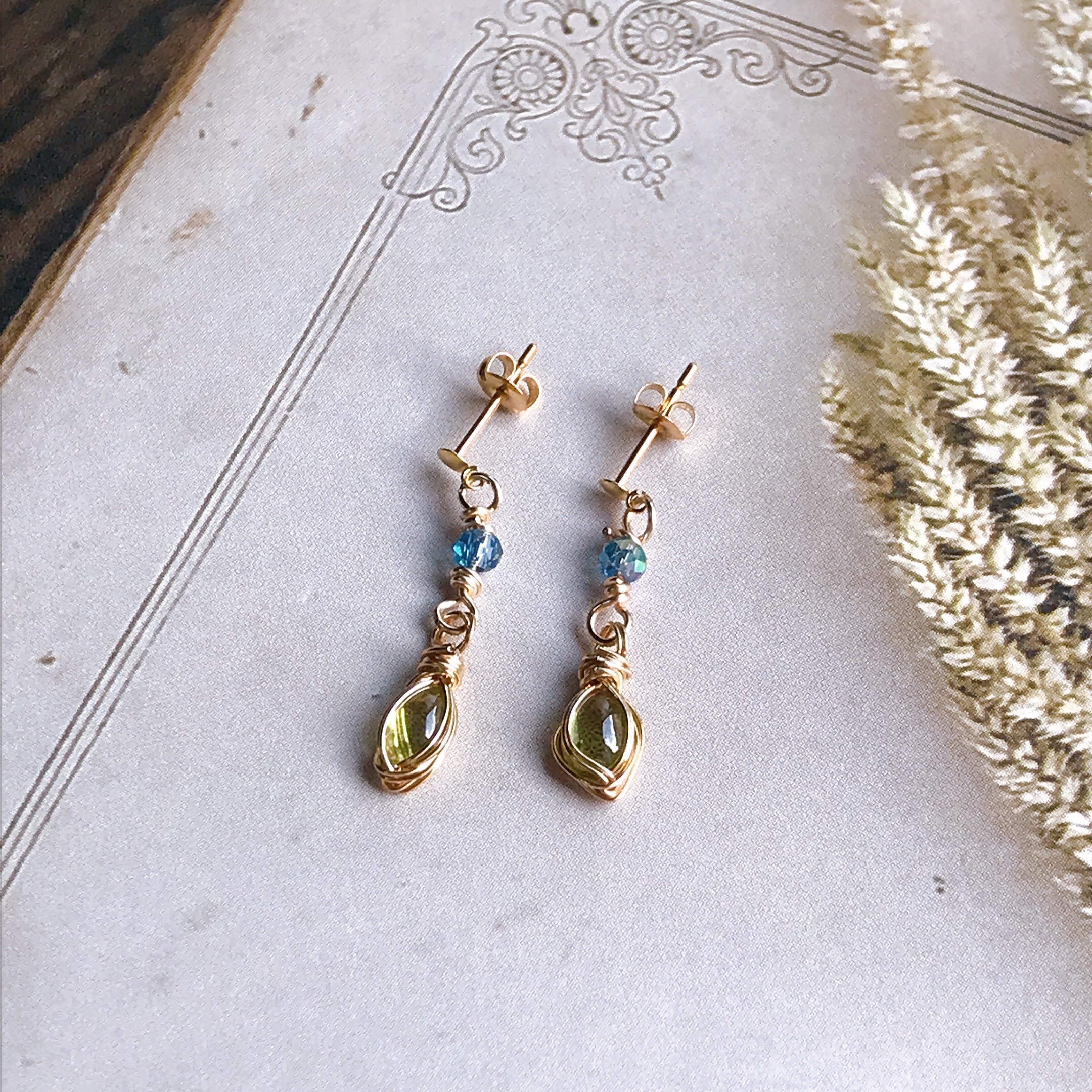 【SALE】ペリドットK18ピアス No.55