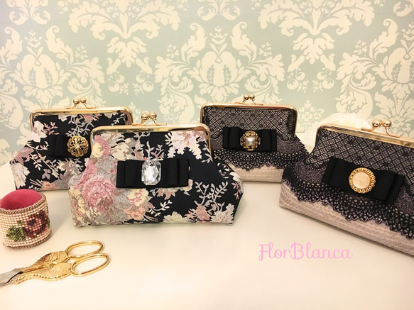 FlorBlanca Metal clasp pouch “Apricot” がま口ポーチ“アプリコット” 5枚目の画像