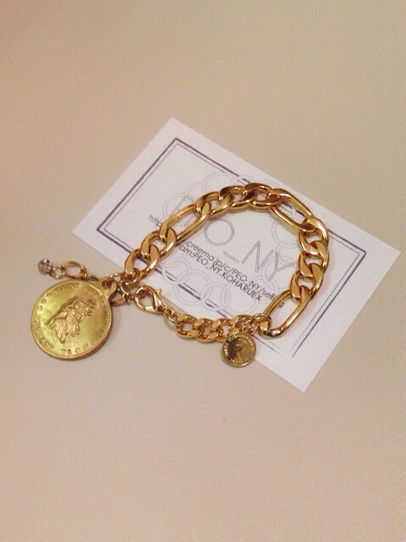 【double medal chain bracelet 】 2枚目の画像
