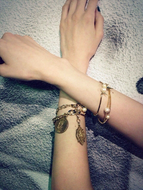 【double medal chain bracelet 】 5枚目の画像