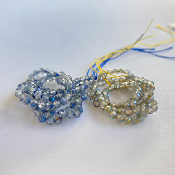 14kgf使用◇透明感のある天然石トパーズのイヤーカフ◇2色から選択◇重ね付け用イヤーカフはオプション選択◇片耳用 5枚目の画像