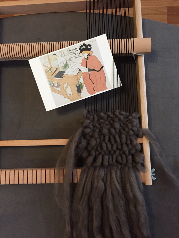 weaving  mocomoco  graybrown  ウィービング  ウォールハンギング 2枚目の画像