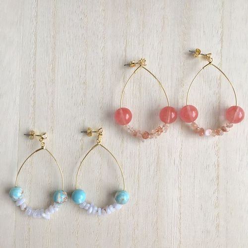 天然石フープピアス ピアス（フープ） s.my 通販 14614215